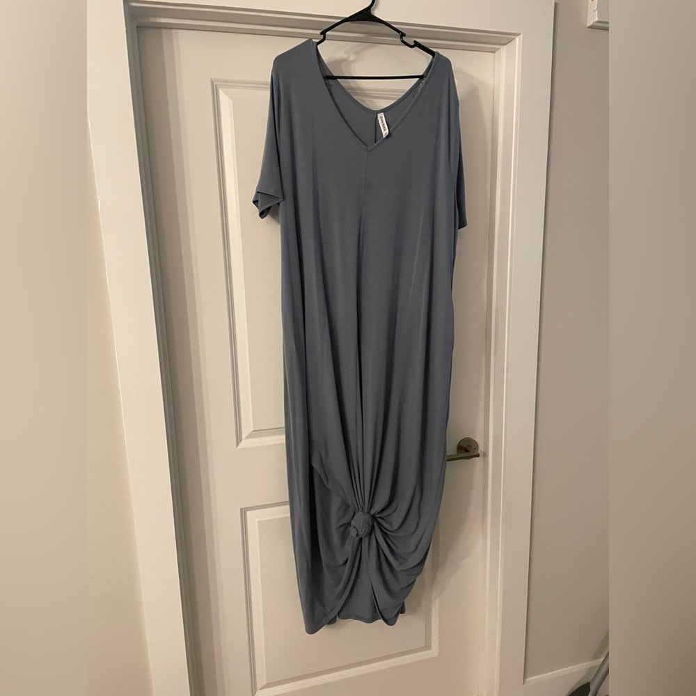sea blue maxi dress